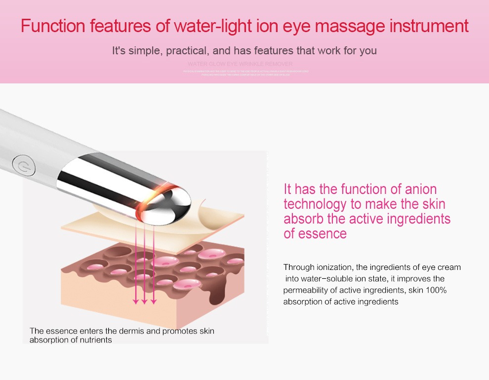 Podrobnosti o napravi za nego kože Beauty Eye Massager USB za ponovno polnjenje obrazne masaže