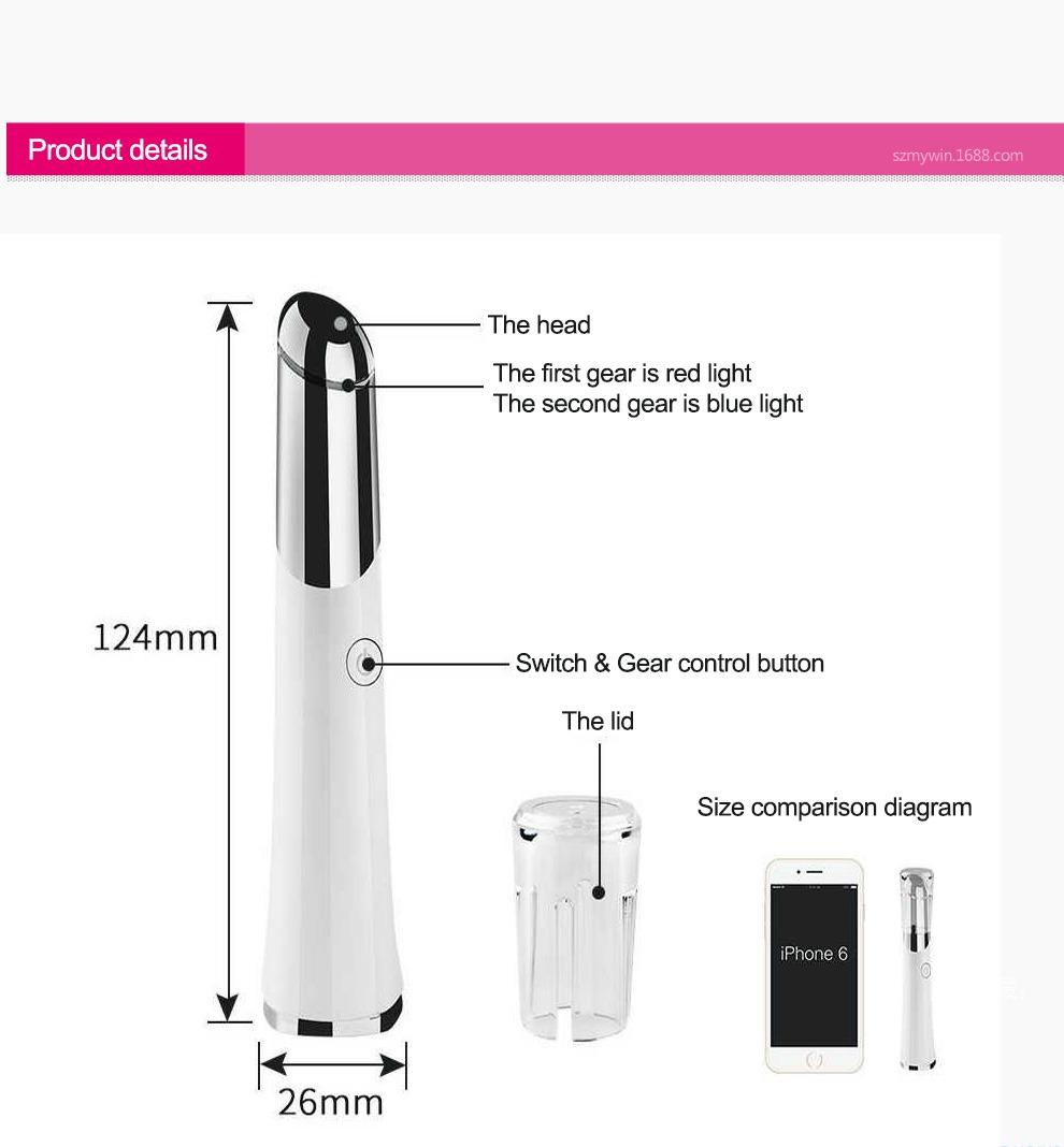 Podrobnosti o napravi za nego kože Beauty Eye Massager USB za ponovno polnjenje obrazne masaže